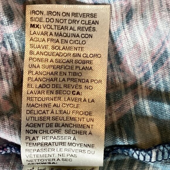 Chico's V-Neck 3/4 Sleeve Top Beaded Embroidered Sz 1 (M/8) #57B - Picture 9 of 9